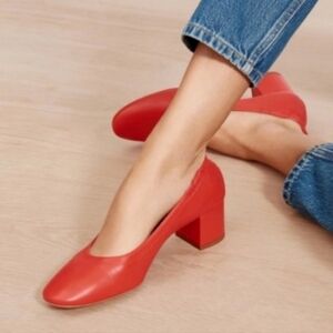 Everlane Day Heels in Poppy Red